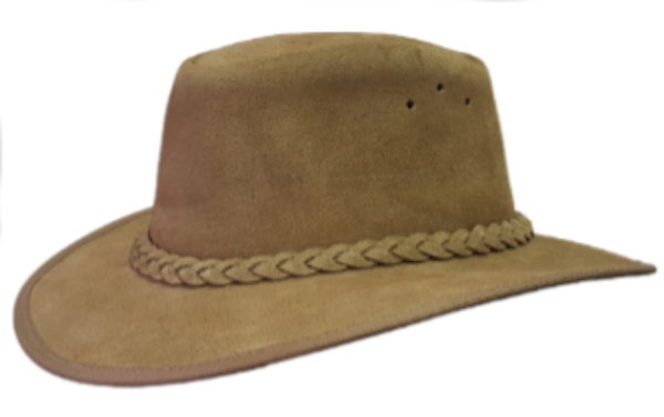 Hat Pud Oilskin Braided Brown Med