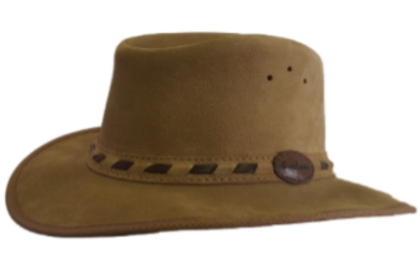 Hat Pud Lthr Foldable Flyband Brown