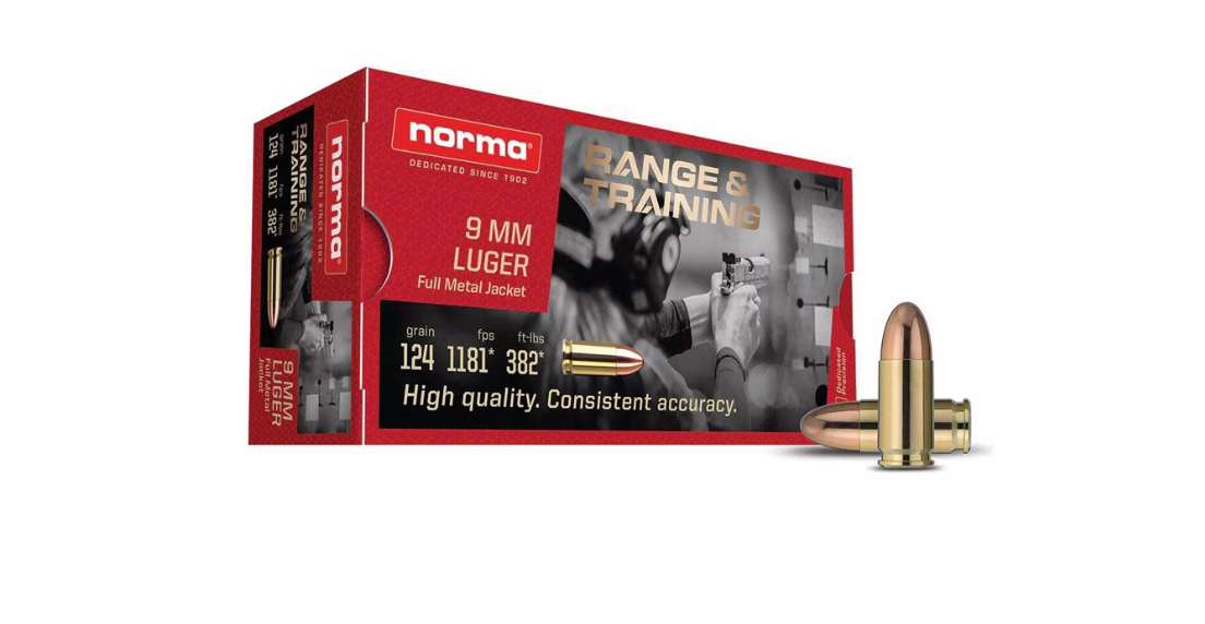 Norma amm 9mm 124gr fmj (50)