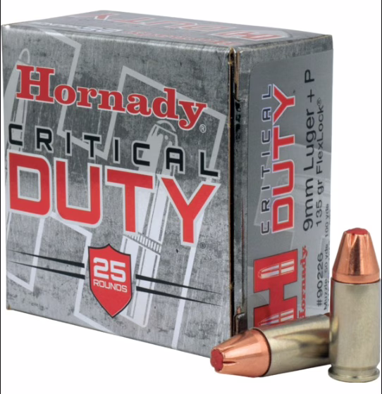 Hornady amm 9mmp+p 135gr flexlock (25)