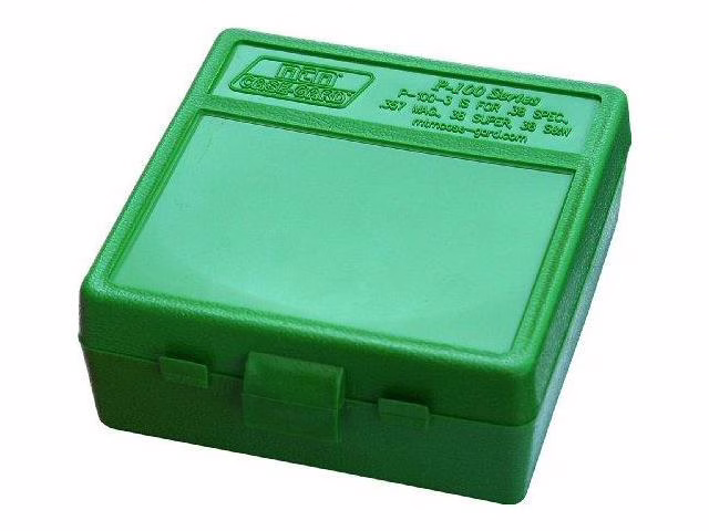 Mtm ammo box 100 rd 38 spl-357mag green