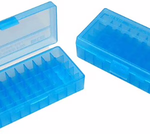 Mtm ammo box (50) ft 38/357 blue