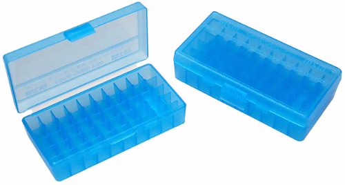 Mtm ammo box (50) ft 38/357 blue